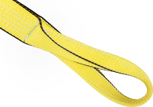 Mazzella EE1-904 Edgeguard Nylon Web Sling, око-и-очи, жолто, 1 ply, должина од 18 ', 4 ширина, 12 пресвртни очи, 6400 lbs Вертикално