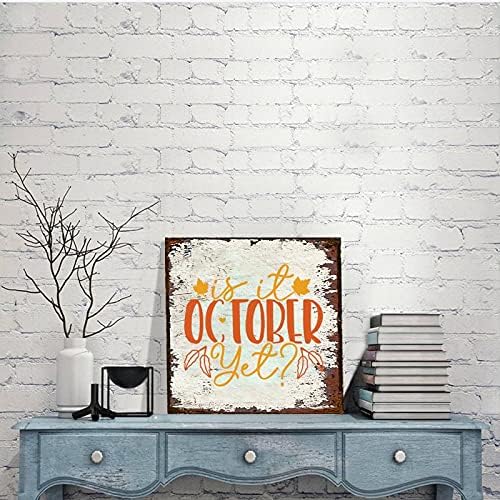 Добредојдовте за Ноќта на вештерките есен калај знак е тоа октомври, сепак есен метален знак есен гроздобер лимен знак фарма куќа wallидна