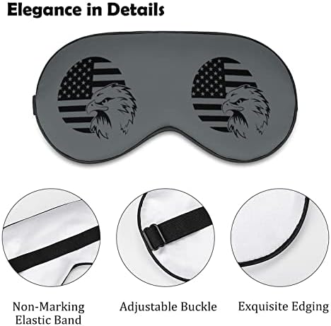 Американски американски знаме орел меки маски за очи со прилагодлива лента лесна удобна слепило за спиење