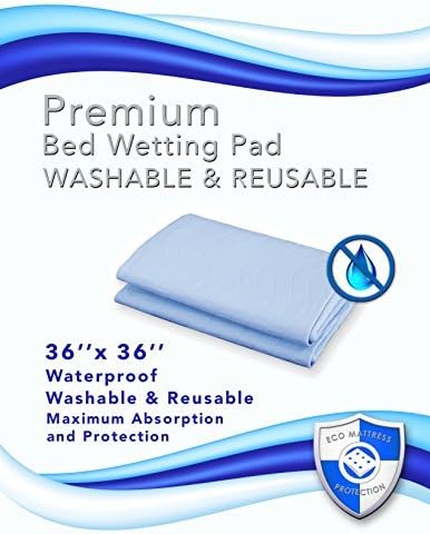 Ултра мека премија за мокрење во кревет- светло сина 36 x 36. Заштитник на водоотпорен лист за возрасни, постари лица, новороденчиња и мали