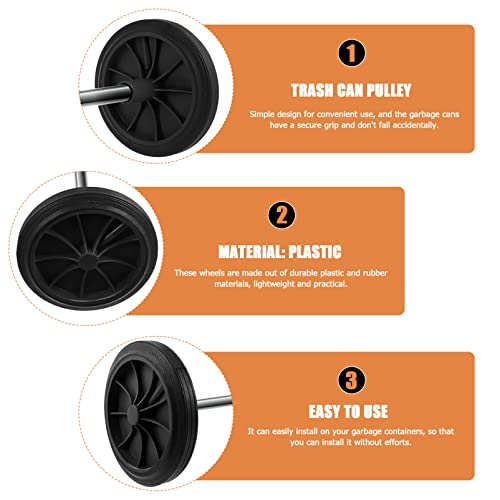 Doitool 1 Поставете ѓубре може тркала за отпадоци со тркала со шуплива вратило за замена за отпадоци од макара за макара, ѓубре