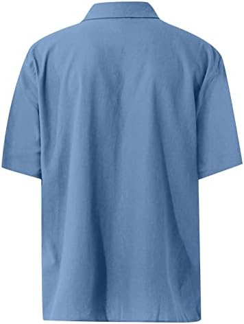 Машки кубански џвајабера кошули случајно копче за краток ракав надолу со кошула јака јака лето плажа врвови блуза