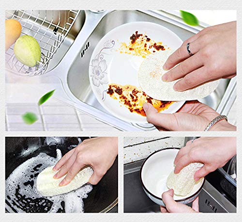 HiMiway 3 loofah Природно крпа тиква сунѓер кујнски миење садови сунѓер тава не-мрсна торба за пешкир чистење крпа миење бања за домаќинство
