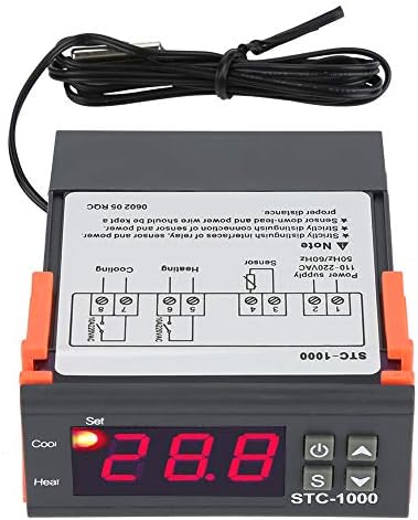 Контролер на дигитална температура на Hilitand STC 1000, -50 ℃ -99 ℃ Аларм Интелигентен термостат LED со сензор AC110V-220V