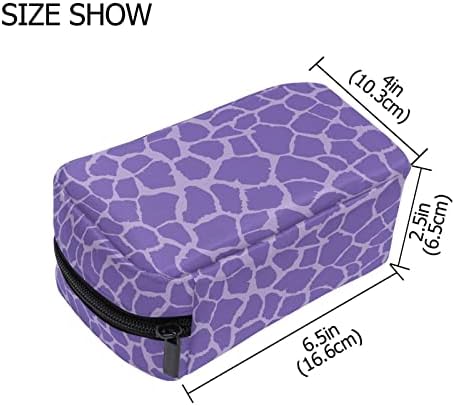 Алаза Пурпурна Жирафа Торба За Шминка Козметичка Торба За Жени За Повеќекратна Употреба Мала Торбичка За Тоалет Пренослива Торбичка За Носење