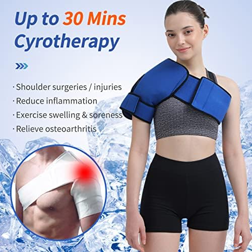 Повторно употребливо рамо гел ледена пакет - Инстант олеснување на болката и ротаторска манжетна ладна терапија - 30 минути ладно рамено