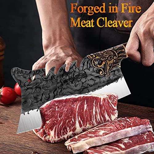 Змеј Месо Нож Сноп Со Тешки Коска Нож Сечкање Секира Кујна Месо Секира Отворено Кујна Лов Кампување