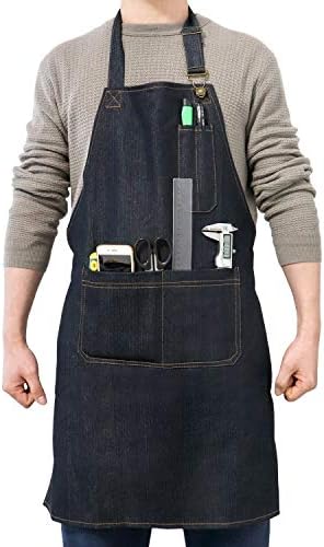 Qwork тешка тексас работа престилка со џебови, прилагодлива алатка за алатки за мажи и жени