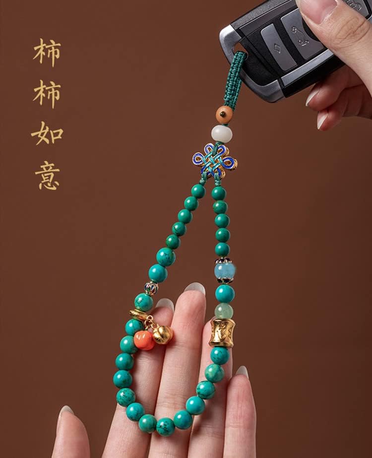 Zhangruixuan-shop 汽车 钥匙扣 挂件 手机 链 挂 饰手 款 松石 创意 男女 神 手工