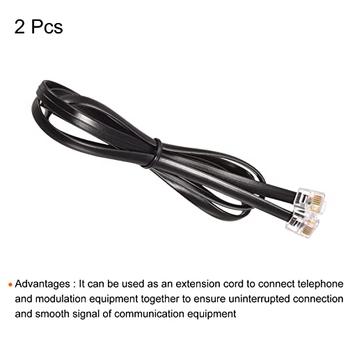 Продолжен кабел за телефонски мекиканитис 3.28ft Телефонски кабел Телефонски кабел RJ11 6P6C приклучоци, машки за машки за телефон и