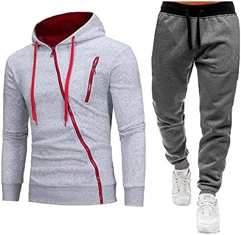 Патеки костуми за машки патенти за џемпери сет за џемпери со 2 парчиња атлетски потпови на атлетски потпови, кои се обидоа да трчаат спортови