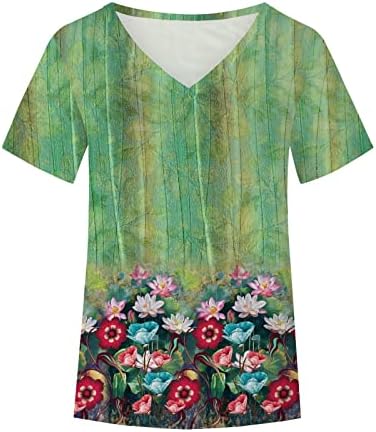 Дами маица есен летна облека кратка ракав длабок v врат памучен графички бренд блуза кошула за тинејџерски девојки 5o 5o
