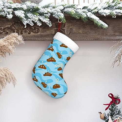 Waymay Poop Charics Compate Christmas Christmas Stocking 18 инчи Божиќ што виси чорап класичен празник за украсување чорапи