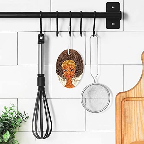 Алаза Портрет на Афроамериканец Црна жена природна сунѓери кујна целулоза сунѓер за миење садови за миење бања и чистење на домаќинства,
