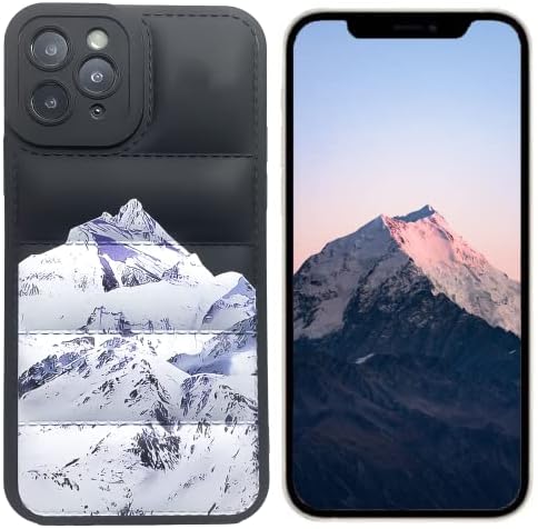WOCOYO Планини Дизајн за iPhone 13 Случајот Puffer Телефон Со Северна Снег Графички &засилувач; Воздух Надолу Јакна Подуени Лице Трендовски