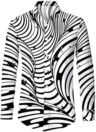 Облечени Мајки Кошули Мажи Мода Секојдневен Модерен 3д Дигитално Печатење Лесен Ревер Со Долги Ракави Што Дише