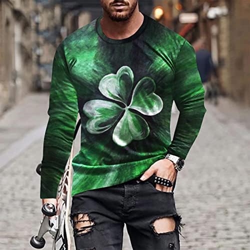 Менс Свети Патрикс Ден џемпери ирски врвови и блузи со долги ракави, светло и спортска маица за дишење