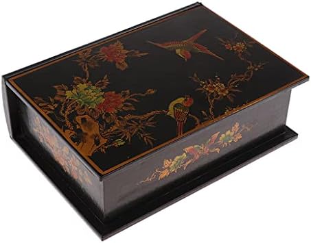 EKDSPW Декоративна Дрвена Кутија Гроздобер Цвет Шема Спомен Кутии За Складирање Кинески Стил За Подароци, Украси За Домови