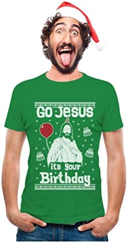 Tstars оди Исус, тоа е твојата роденденска кошула мажи грда божиќен џемпер стил долг ракав