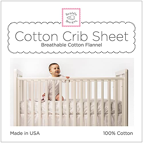 Swaddledesigns вграден лист за креветчиња/лист за дете, бебе спие подобро на најмекиот памучен фланел, направен во САД, слонови