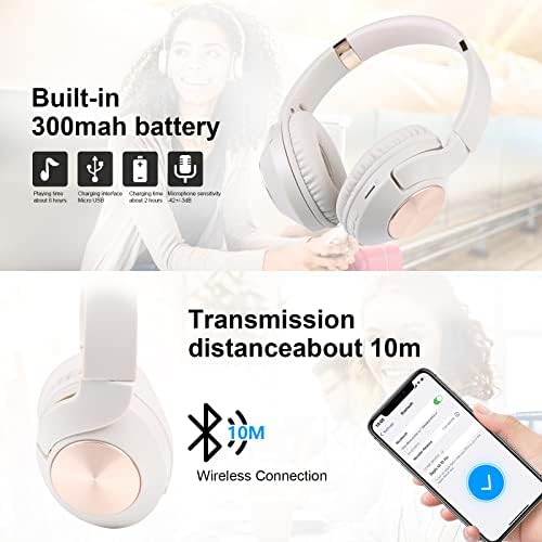 Слушалки за прекумерни уши, слушалки со Bluetooth жични и безжични со 3,5 мм Aux приклучок, преклопни меки перничиња со перничиња стерео звук