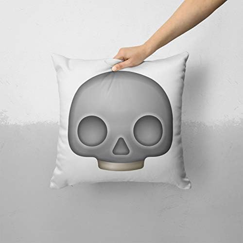 Iirov Skull Emotonon Emoji - Прилагодено украсен украс за домашен или отворен капакот за фрлање на отворено за софа, кревет или перница