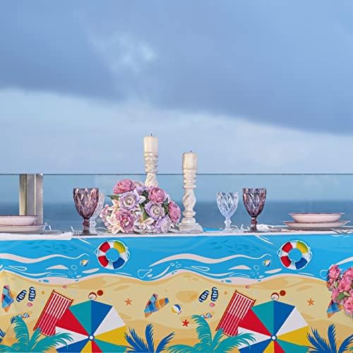 Тема на плажа за забави летни базени за еднократна употреба на пластични водоотпорни табели за украси за роденденски украси