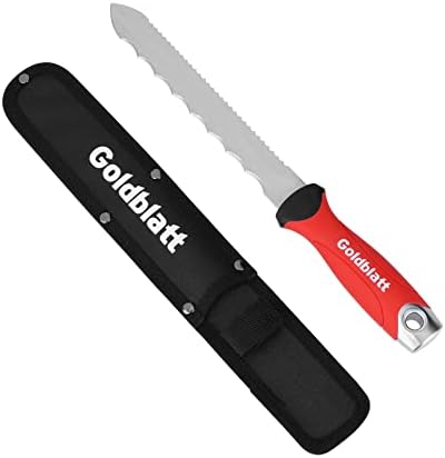 Нож за Изолација на голдблат, 8 Инчен Нож Од Нерѓосувачки Челик - Назабена Остра Алатка За Нож Со Двојна Страна За Сечење Топлинска Изолација,