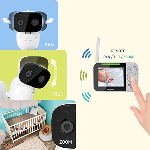 Panasonic Бебе Монитор со Камера И Аудио, 3.5 Боја Видео Бебе Монитор, Екстра Долг Дострел, Безбедна Врска, 2-Насочен Разговор, Смирувачки