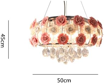 CBHFMLJD Цвет кристал лустер романтичен розов розов, лустер дневна соба светло модерна кристална приврзова ламба, светло монтирање виси