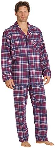 Everdream Sleepwear Mens Flannel Pajamas, долг памук PJ сет