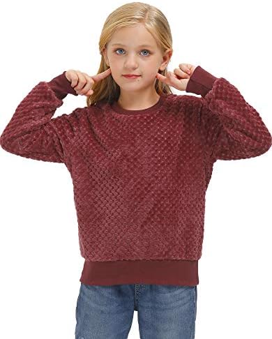 Топлиот нејасен плетен џемпер на девојчето Бесербај, пријатна шерпа пуловер 3-12 години
