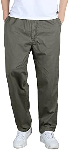 Товарни панталони за мажи ситни обични лабави плус големина џебни џебови еластични панталони панталони панталони машки џемпери