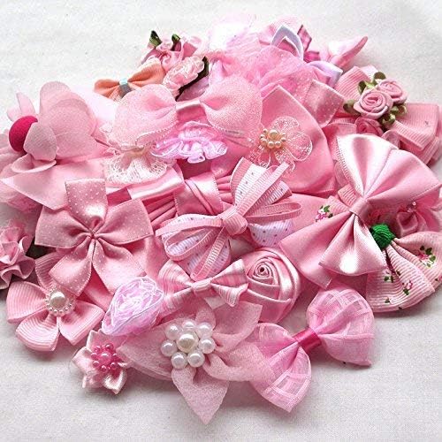 Chenkou Craft Mix розова лента цвеќиња лакови занаетчиски свадбени украси Апликации 40 парчиња