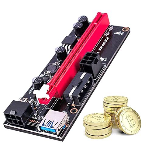 1PCS PCI-E Riser 009S 1x 16x Extender PCI E USB Riser 009S Dual 6PIN адаптер картичка SATA 15PIN за BTC Miner R USB 3.0 графичка