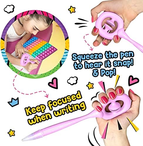 Оригинален канцелариски материјал Fidget Pop канцелариски сет, сет за играчки Pop Fidget со Fidget Teetbook & Fun Girl Fidget Toys