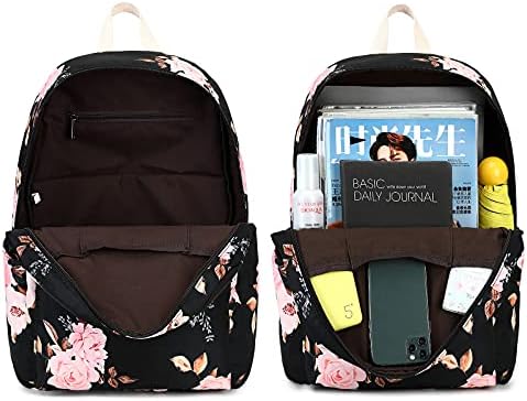 Ранец од Bluboon за девојчиња женски лаптоп лаптоп торба за патувања со цвеќиња на цвеќиња One_size