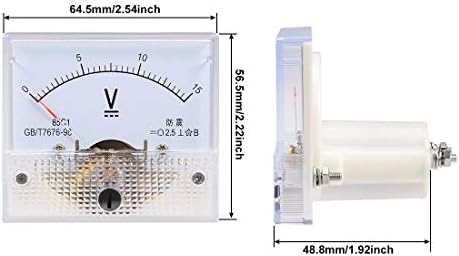 Aodesielectronic DC 0-15V правоаголник аналоген панел мерач на напон на напон 85C1