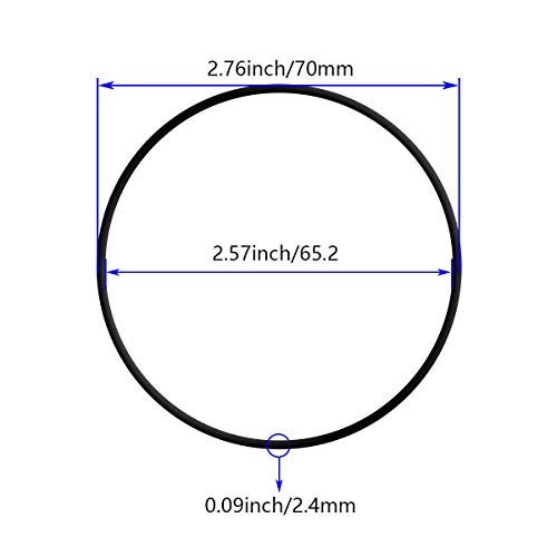 Беттомшин 20 парчиња нитрилна гума О-прстени, 70мм ОД 65,2мм ID 2,4 мм ширина, метрички бунарски заптивка за запечатување за заптивка