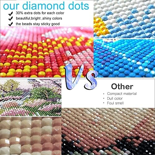 Комплети за сликање на дијаманти за дијаманти за возрасни, Lotusflower Moon 5D Diamond Art Kits for Kids почетник скапоцен