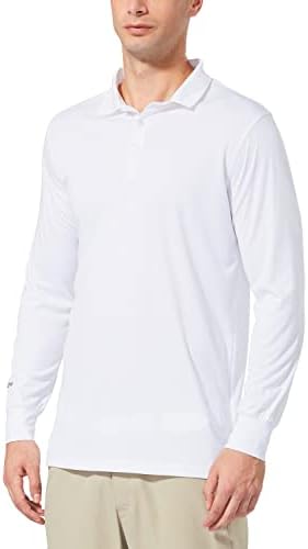 Балаф машка поло маица со долга ракав голф кошула UPF 50 Сонце заштита брза суво за тенис лесен перформанси кошула