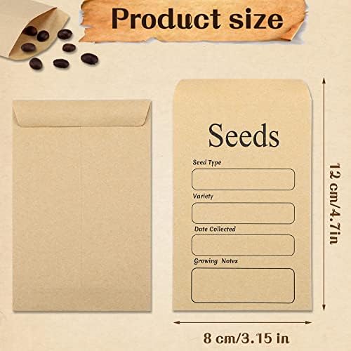 100 парчиња семе од семе за запечатување на семе за запечатување семе од плик Семе пакети 3,15 x 4,72 инчи заштеда на семе за