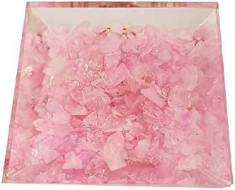 Шарвгун роза кварц со генератор на цвет на животна енергија Реики лекување кристал оргон Пирамида ЕМФ заштита и медитација Јога 2,5-3 инчи