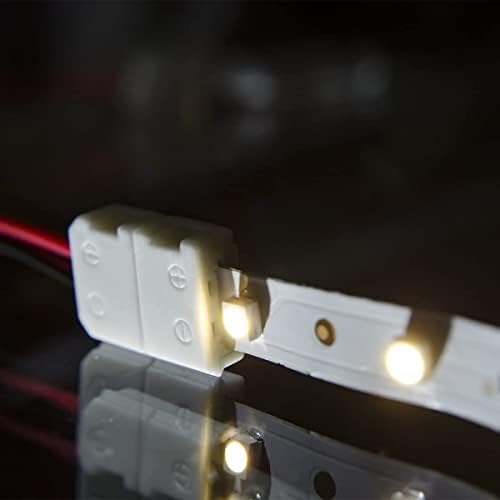 Jdyyicz 10pcs/пакет лента за да се собере со жица без лемење на лемење надолу 2pin спроводникот LED лента за лента за ширина од 8 мм