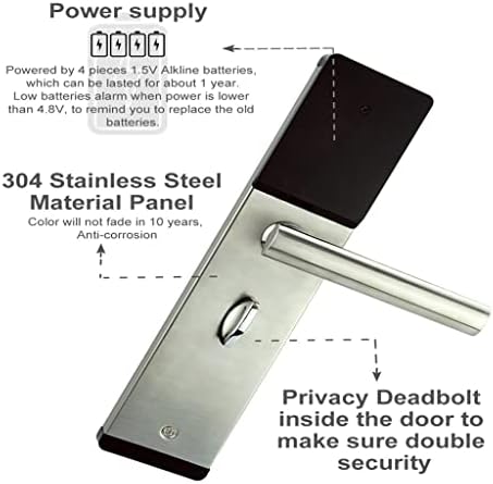 Сребрена Боја Електронска Брава НА Вратата Рфид Системи За Паметни Картички Заклучување На Вратата За Хотел