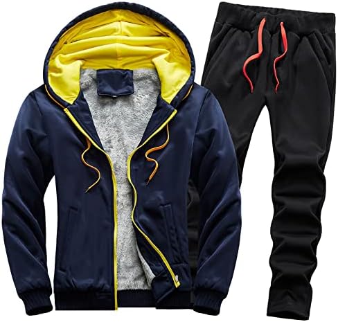 Tracksuit Men's Winter Winter Cossenten Fleece Leded Hoodie Sweat Suit Colution Atherticate Capty Cout и Pant Warmet Set