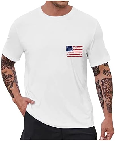 Маички за независност на мажите маици во САД Графички маици со знаме со кратки ракави Американски патриотски гроздобер тимови