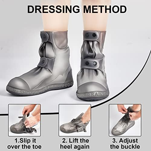 2 пара водоотпорни чевли за чевли кои не се лизгаат од дожд, отпорни на заштитени чевли за чевли, опфаќаат лесни преклопни преклопни