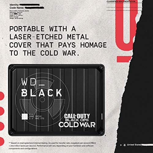 WD_BLACK 2tb P10 Игра Диск Повик На Должност Специјално Издание: Црна Опс Студената Војна, Пренослив Надворешен Хард Диск HDD, Компатибилен