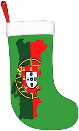 Cutedwarf 2018 Португалско знаме и мапа Кристама чорапи Божиќни украси на дрво Божиќни чорапи за Божиќни празнични забави подароци